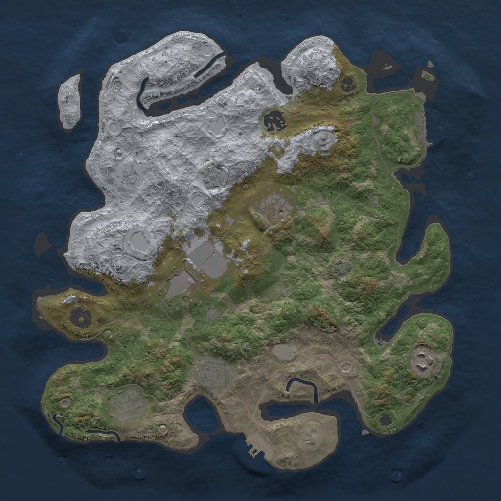 Rust Map: Procedural Map, Size: 3500, Seed: 20230616, 15 Monuments