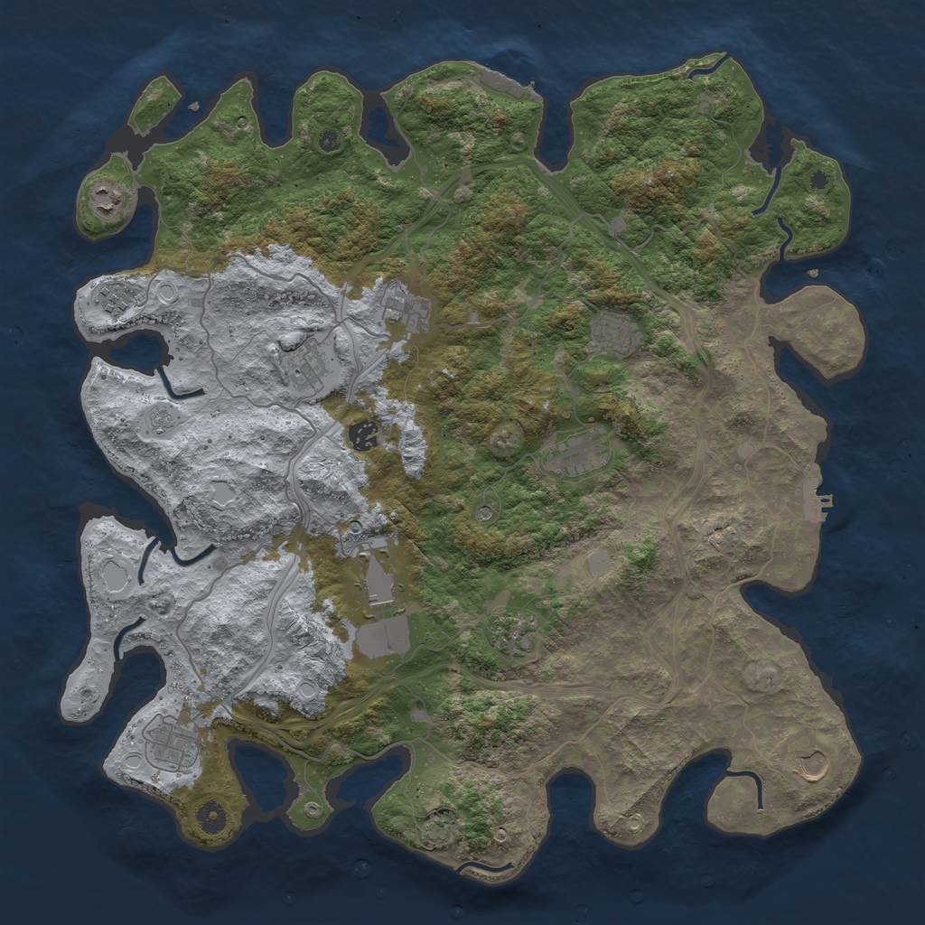 Rust Map: Procedural Map, Size: 4500, Seed: 263248334, 19 Monuments