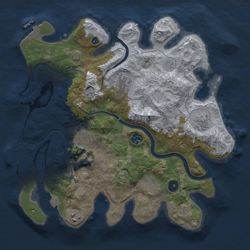 Rust Map: Procedural Map, Size: 3400, Seed: 48396902, 13 Monuments