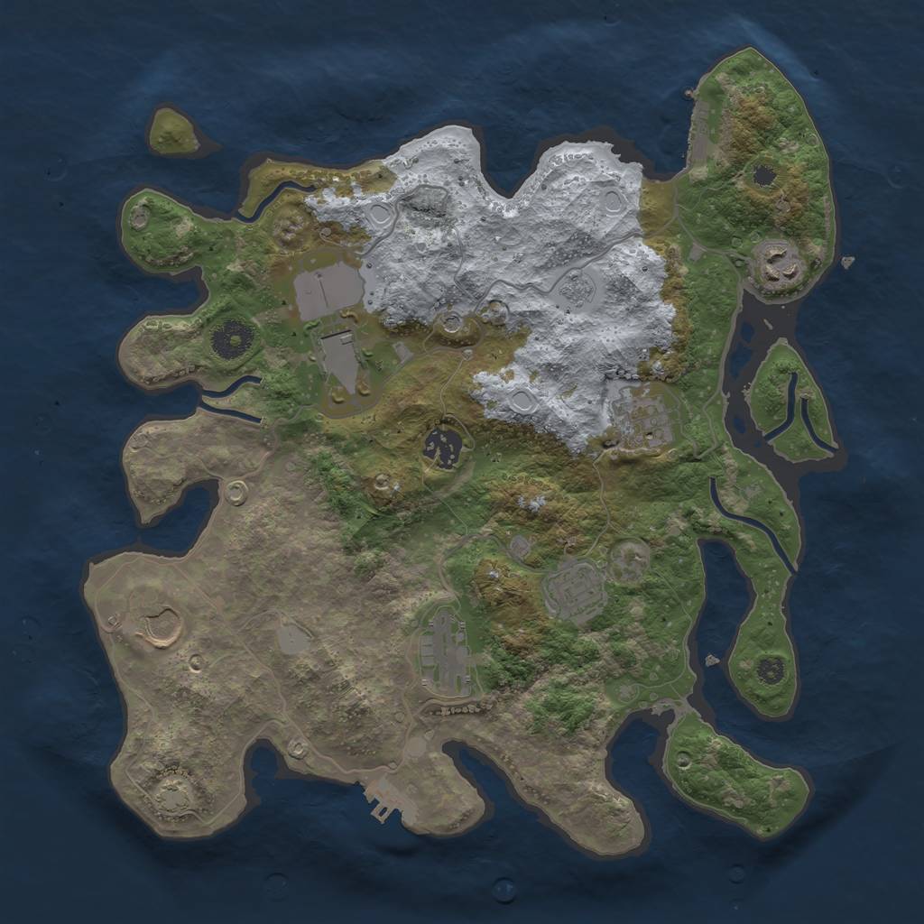 Rust Map: Procedural Map, Size: 3500, Seed: 153175186, 15 Monuments