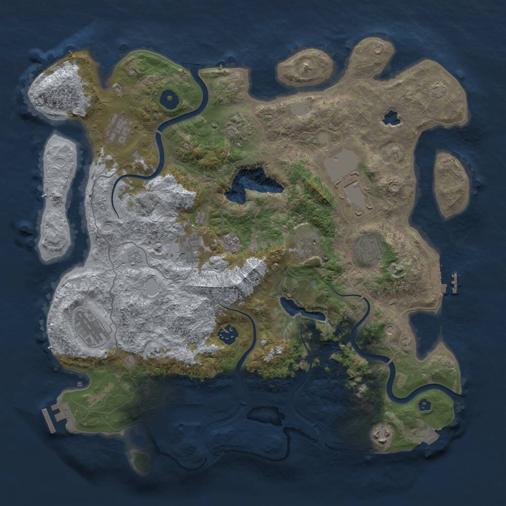 Rust Map: Procedural Map, Size: 4000, Seed: 217033238, 16 Monuments