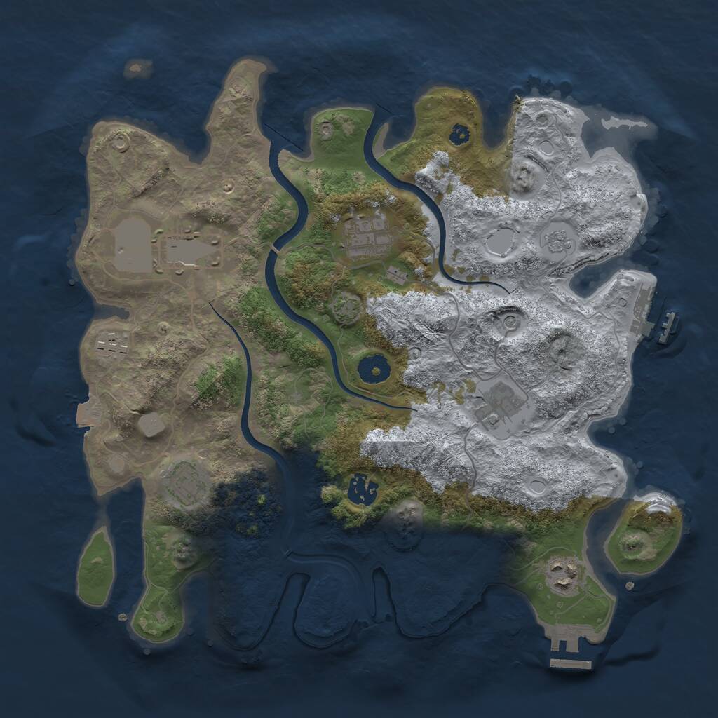 Rust Map: Procedural Map, Size: 3500, Seed: 898623563, 13 Monuments