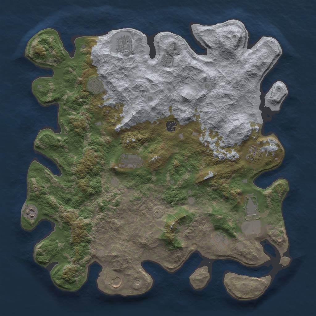 Rust Map: Barren, Size: 4300, Seed: 56070124, 14 Monuments