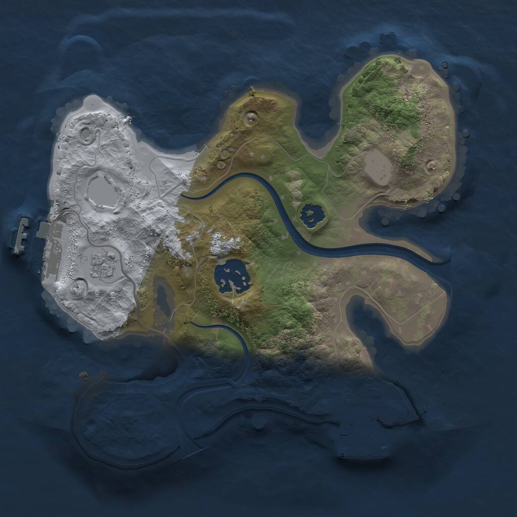 Rust Map: Procedural Map, Size: 2200, Seed: 1949472653, 5 Monuments