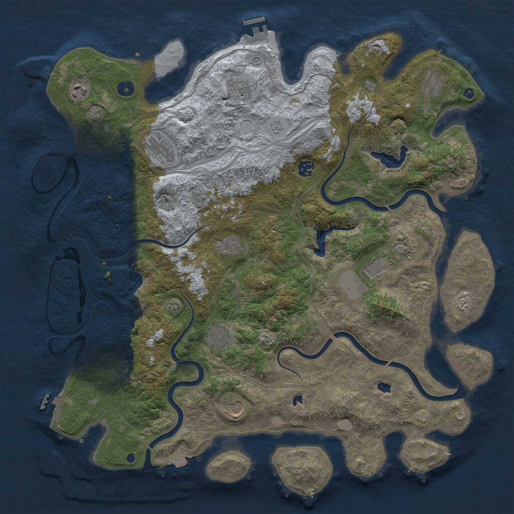 Rust Map: Procedural Map, Size: 4700, Seed: 25010, 17 Monuments