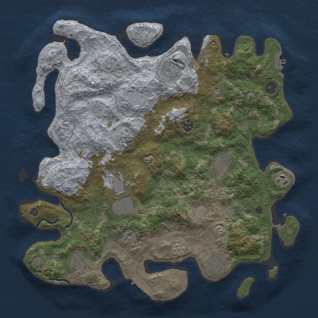 Rust Map: Procedural Map, Size: 4000, Seed: 20230616, 17 Monuments