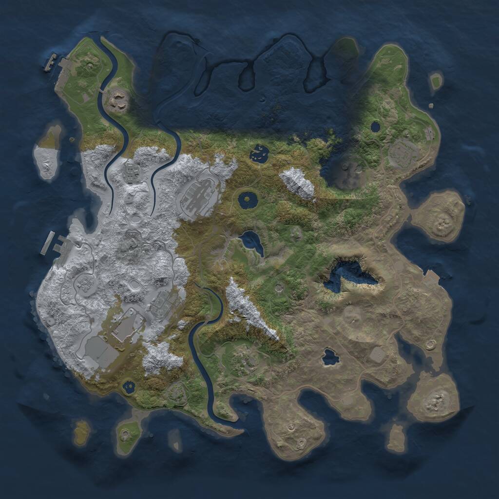 Rust Map: Procedural Map, Size: 4000, Seed: 10988, 15 Monuments