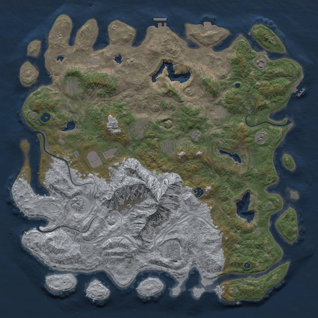 Rust Map: Procedural Map, Size: 5000, Seed: 1992865852, 16 Monuments