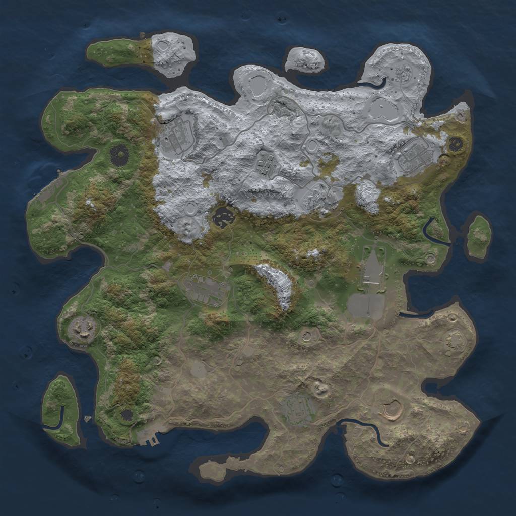 Rust Map: Procedural Map, Size: 3700, Seed: 90401600, 18 Monuments