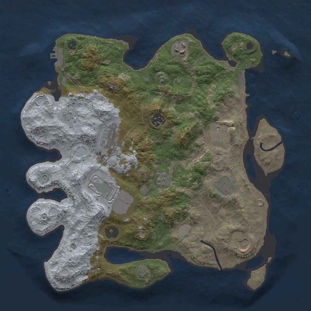 Rust Map: Procedural Map, Size: 3500, Seed: 947135611, 16 Monuments