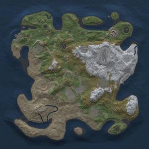 Thumbnail Rust Map: Procedural Map, Size: 3500, Seed: 61113216, 17 Monuments