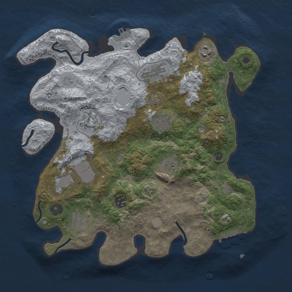 Rust Map: Procedural Map, Size: 3500, Seed: 1935824160, 16 Monuments