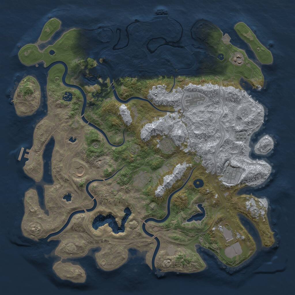 Rust Map: Procedural Map, Size: 4500, Seed: 27993084, 15 Monuments