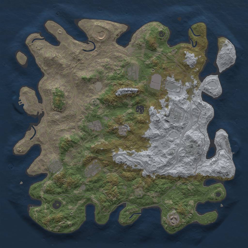 Rust Map: Procedural Map, Size: 4250, Seed: 1391646578, 18 Monuments