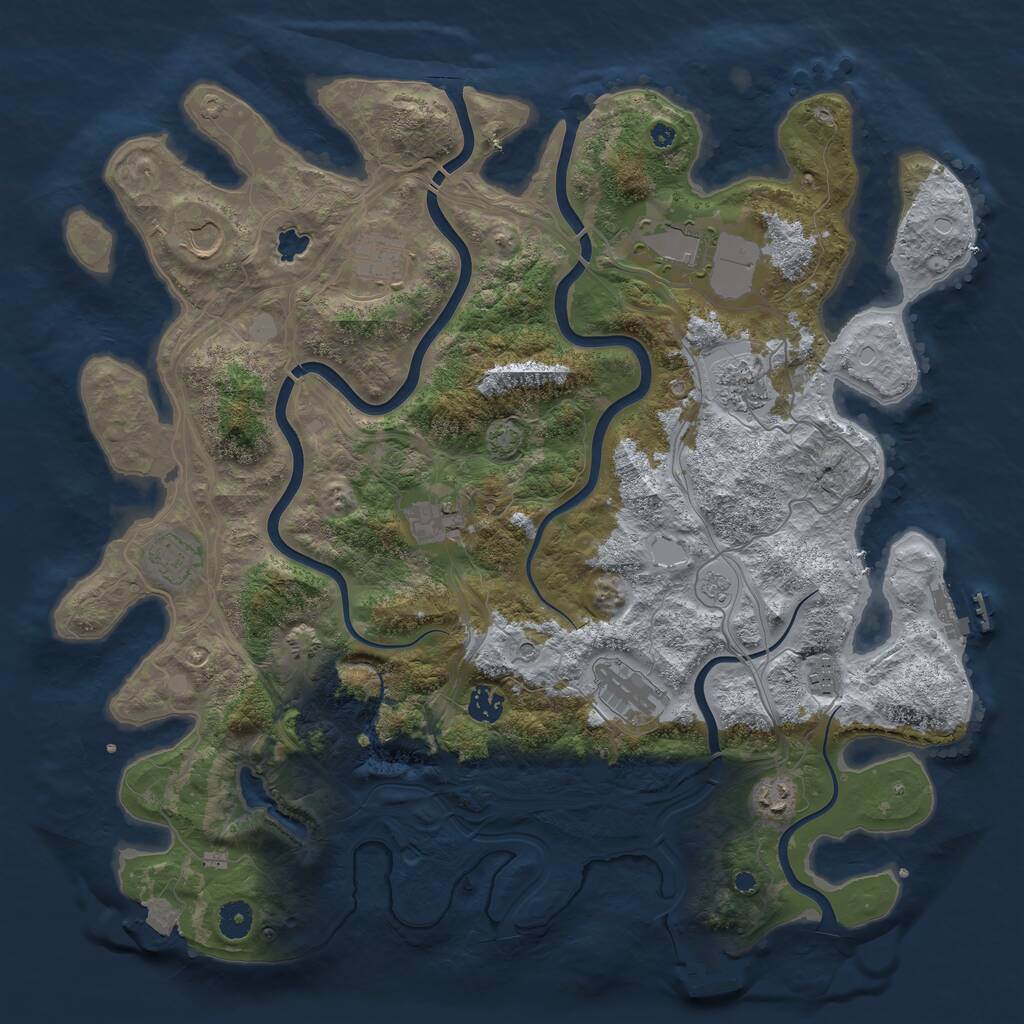Rust Map: Procedural Map, Size: 4250, Seed: 1391646578, 16 Monuments