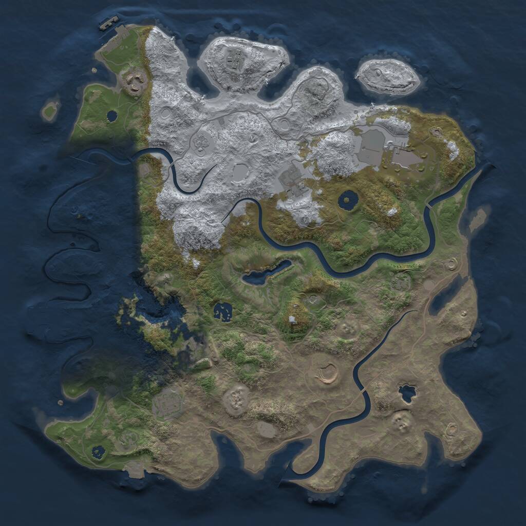 Rust Map: Procedural Map, Size: 4000, Seed: 13748372, 14 Monuments