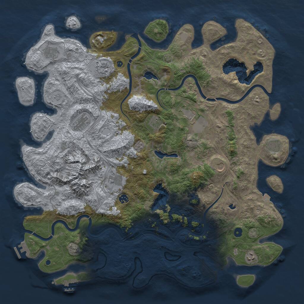Rust Map: Procedural Map, Size: 5000, Seed: 1484803285, 17 Monuments