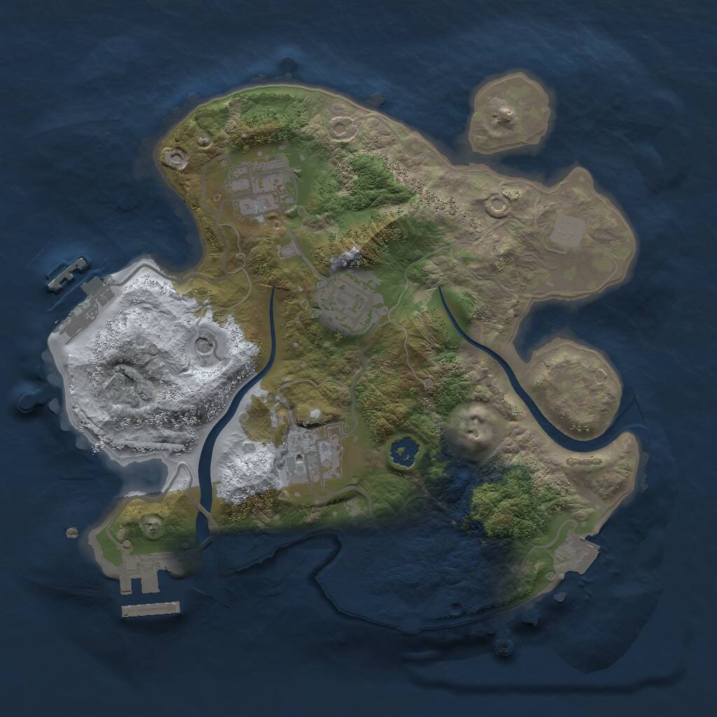 Rust Map: Procedural Map, Size: 2500, Seed: 1802050606, 7 Monuments