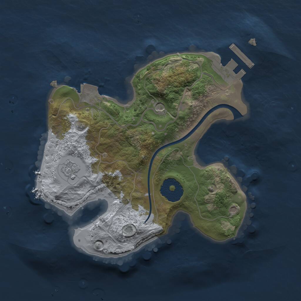 Rust Map: Procedural Map, Size: 2000, Seed: 7830021, 4 Monuments