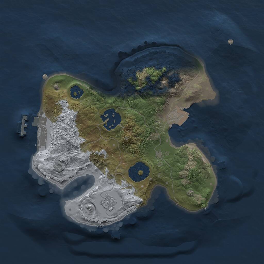 Rust Map: Procedural Map, Size: 2000, Seed: 7830021, 4 Monuments