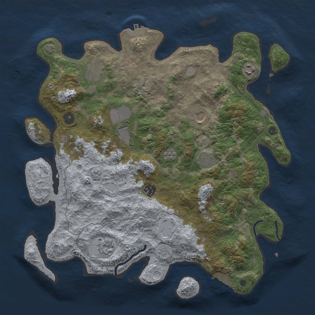 Rust Map: Procedural Map, Size: 4000, Seed: 2356465, 16 Monuments