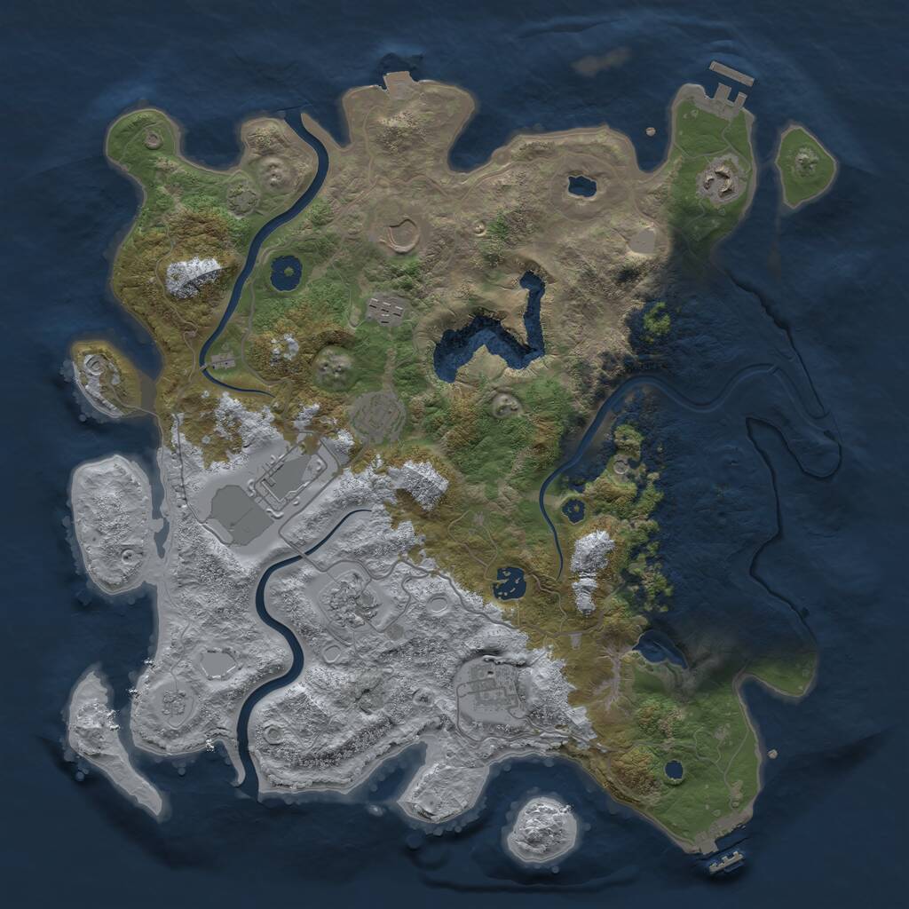 Rust Map: Procedural Map, Size: 4000, Seed: 2356465, 14 Monuments