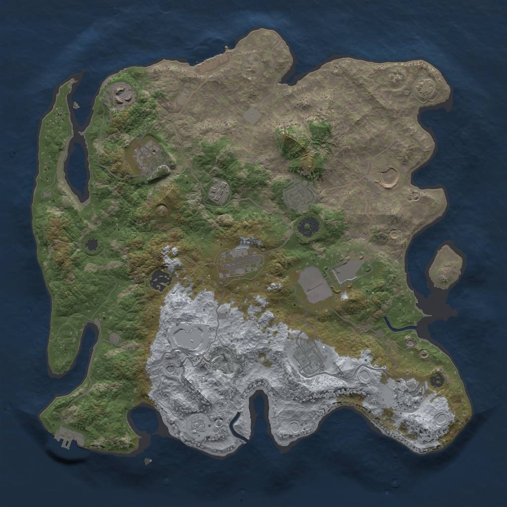 Rust Map: Procedural Map, Size: 3700, Seed: 456738964, 18 Monuments