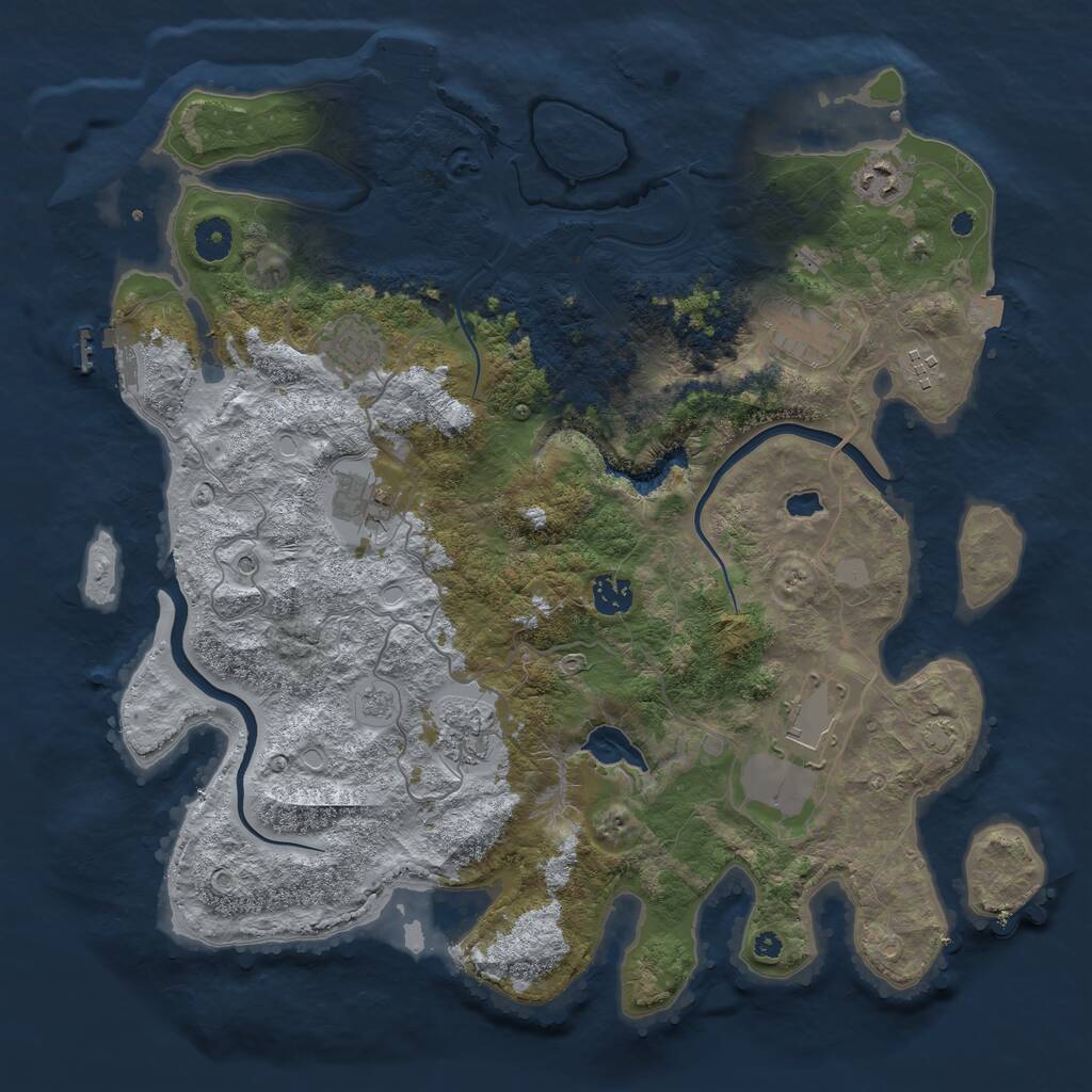 Rust Map: Procedural Map, Size: 4000, Seed: 41346, 14 Monuments