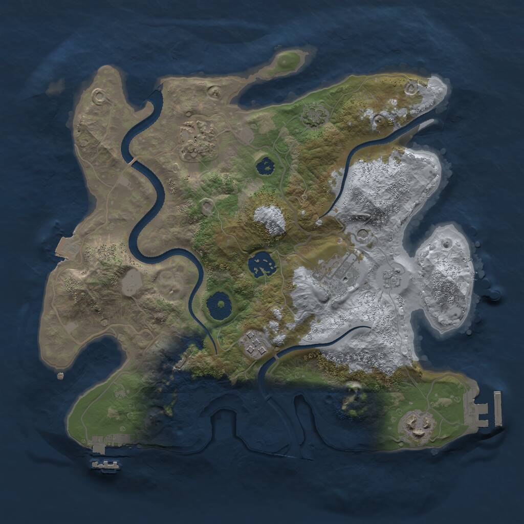 Rust Map: Procedural Map, Size: 3000, Seed: 682305417, 11 Monuments