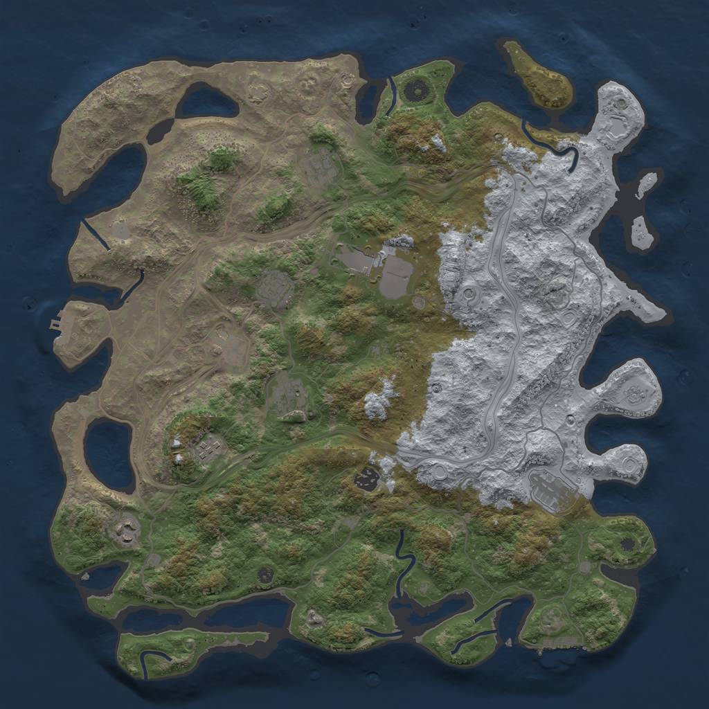 Rust Map: Procedural Map, Size: 4500, Seed: 1600393819, 17 Monuments