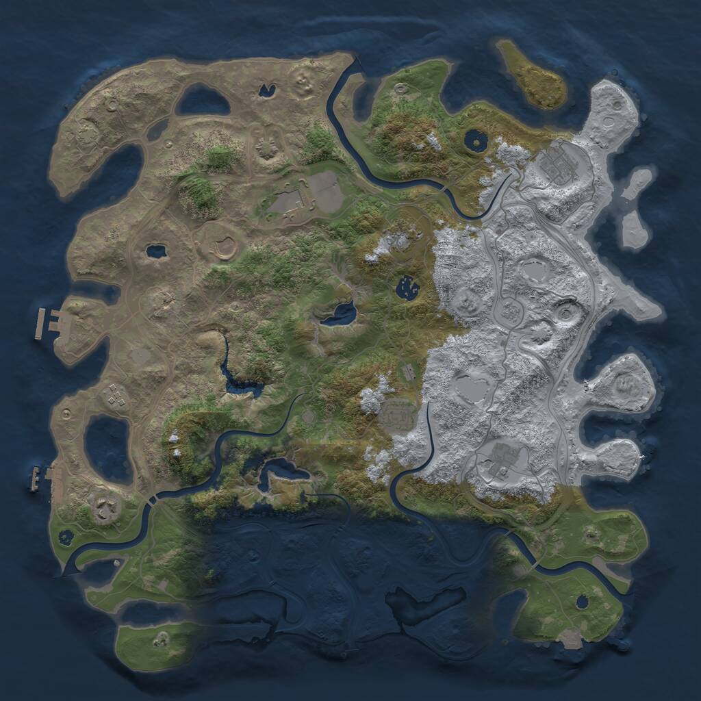 Rust Map: Procedural Map, Size: 4500, Seed: 1600393819, 15 Monuments