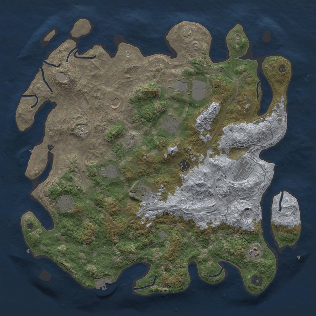 Rust Map: Procedural Map, Size: 4250, Seed: 826517950, 17 Monuments