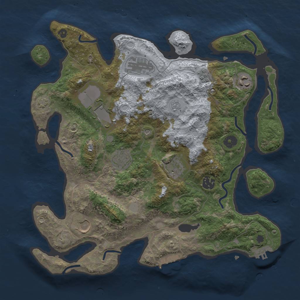 Rust Map: Procedural Map, Size: 3500, Seed: 341765508, 16 Monuments