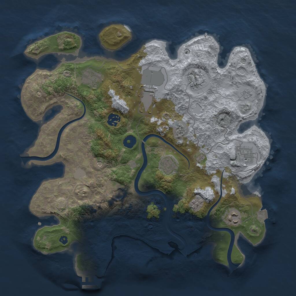 Rust Map: Procedural Map, Size: 3500, Seed: 858086726, 14 Monuments