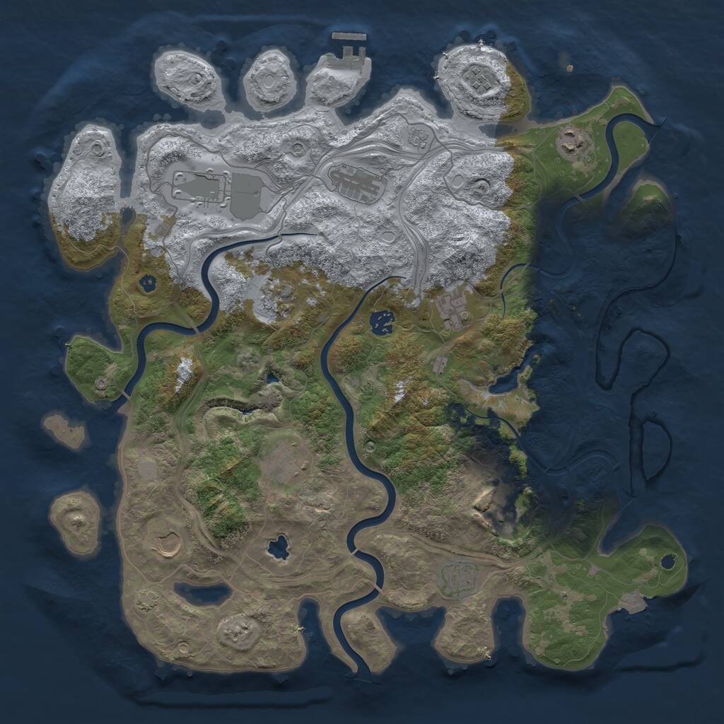 Rust Map: Procedural Map, Size: 4250, Seed: 108034744, 16 Monuments