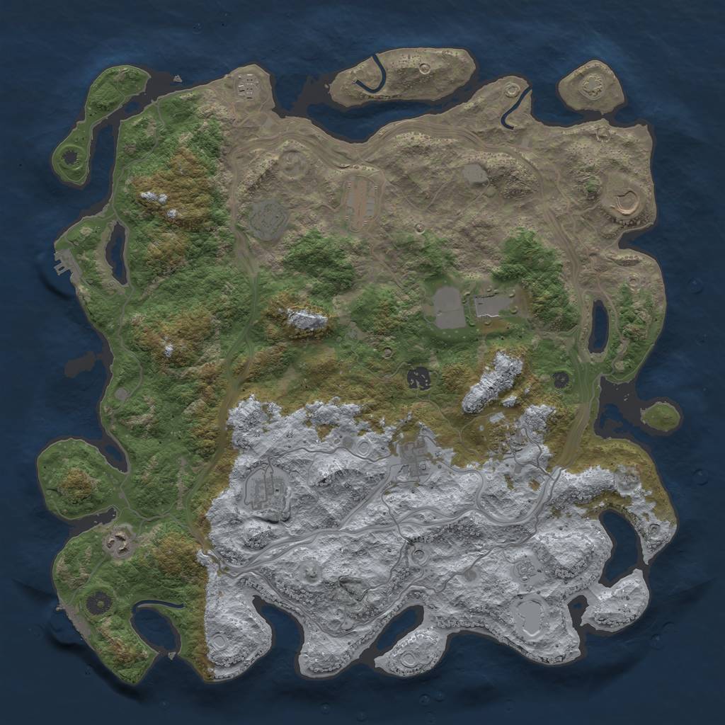 Rust Map: Procedural Map, Size: 4500, Seed: 771108055, 18 Monuments