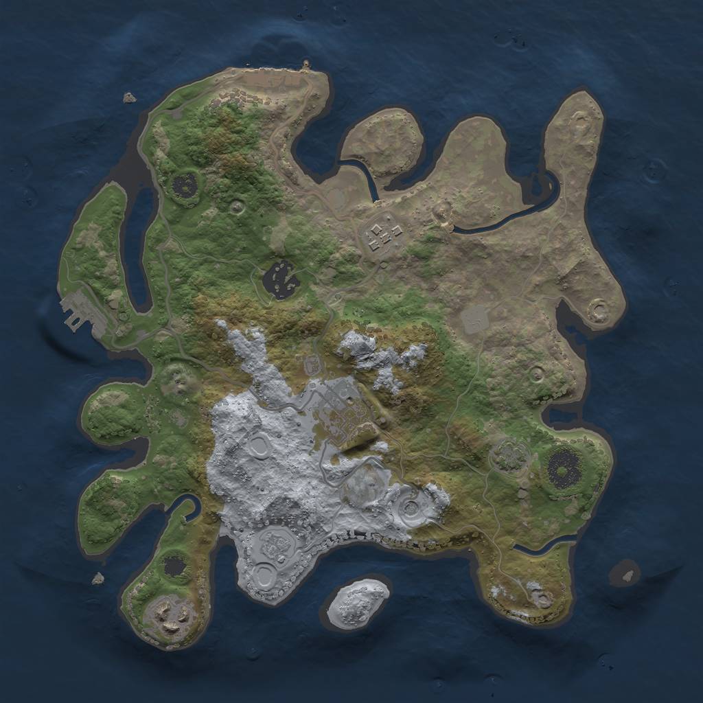 Rust Map: Procedural Map, Size: 2888, Seed: 8675309, 12 Monuments