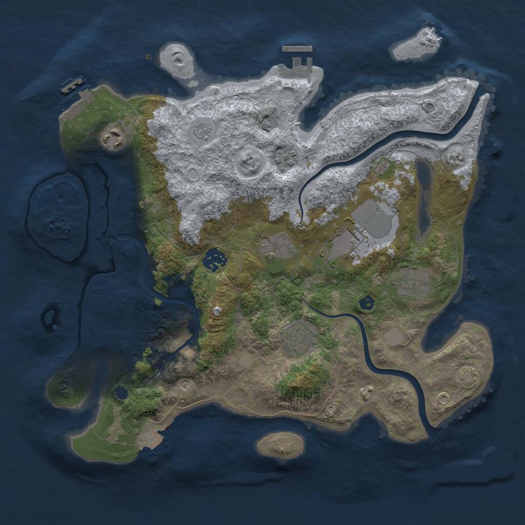 Rust Map: Procedural Map, Size: 3500, Seed: 7892274, 13 Monuments