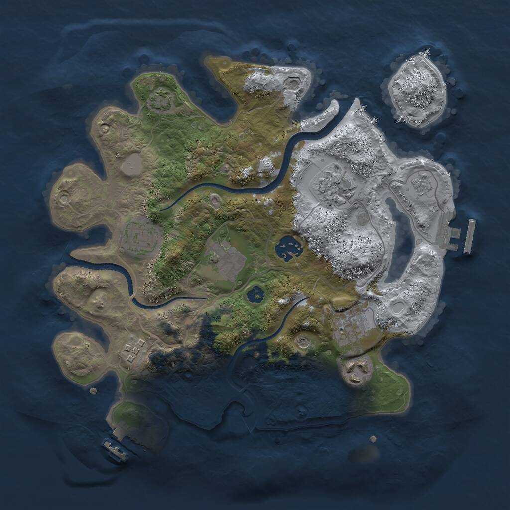 Rust Map: Procedural Map, Size: 3000, Seed: 557582555, 13 Monuments