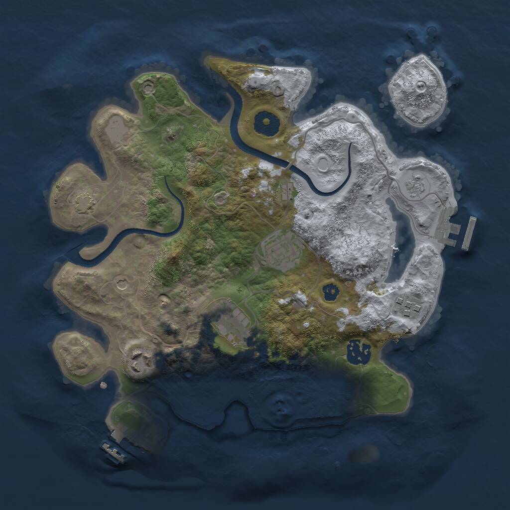 Rust Map: Procedural Map, Size: 3000, Seed: 557582555, 11 Monuments