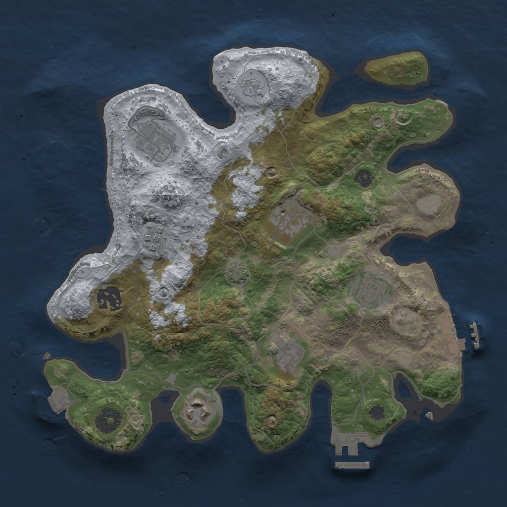 Rust Map: Procedural Map, Size: 3000, Seed: 446635659, 14 Monuments