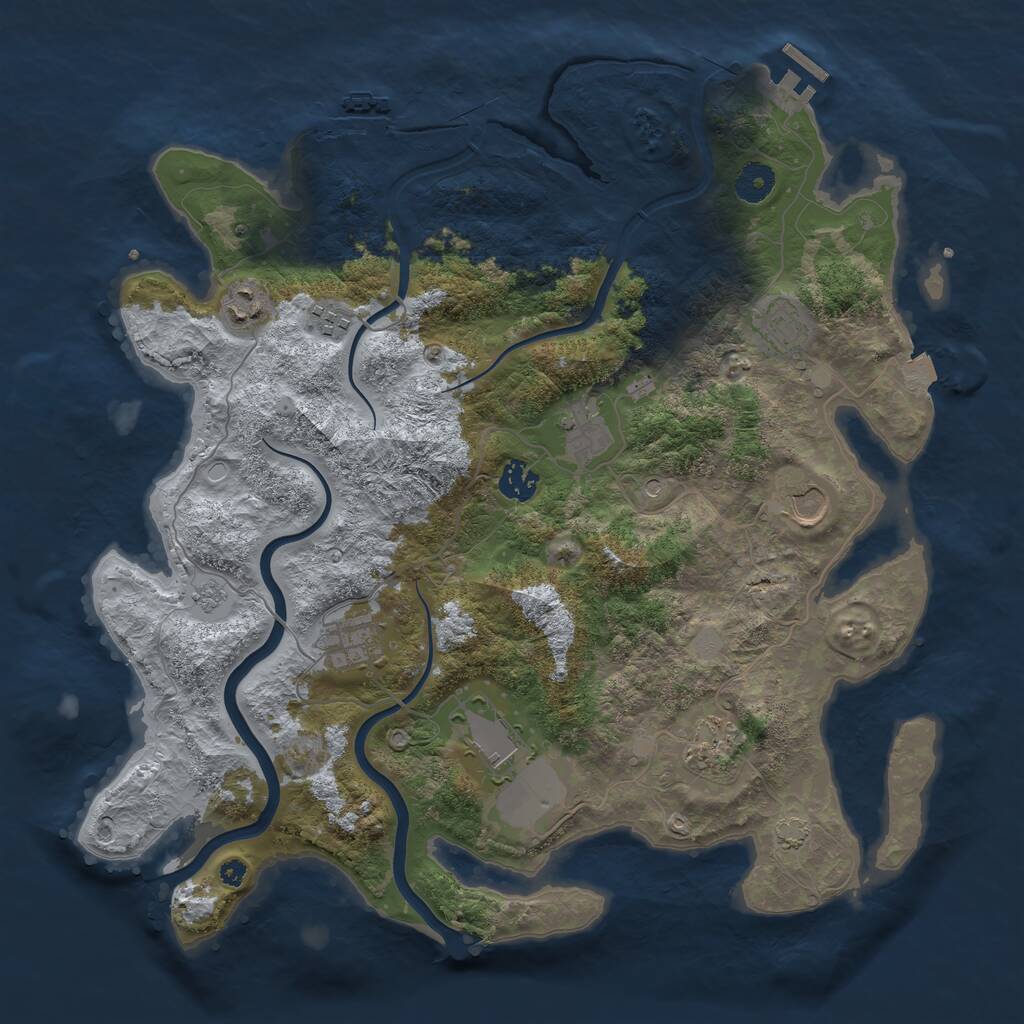 Rust Map: Procedural Map, Size: 3900, Seed: 91419806, 15 Monuments
