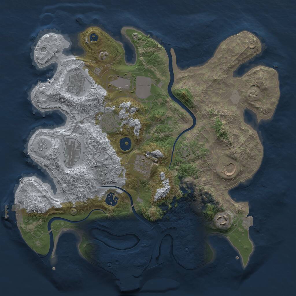 Rust Map: Procedural Map, Size: 3500, Seed: 22492890, 15 Monuments