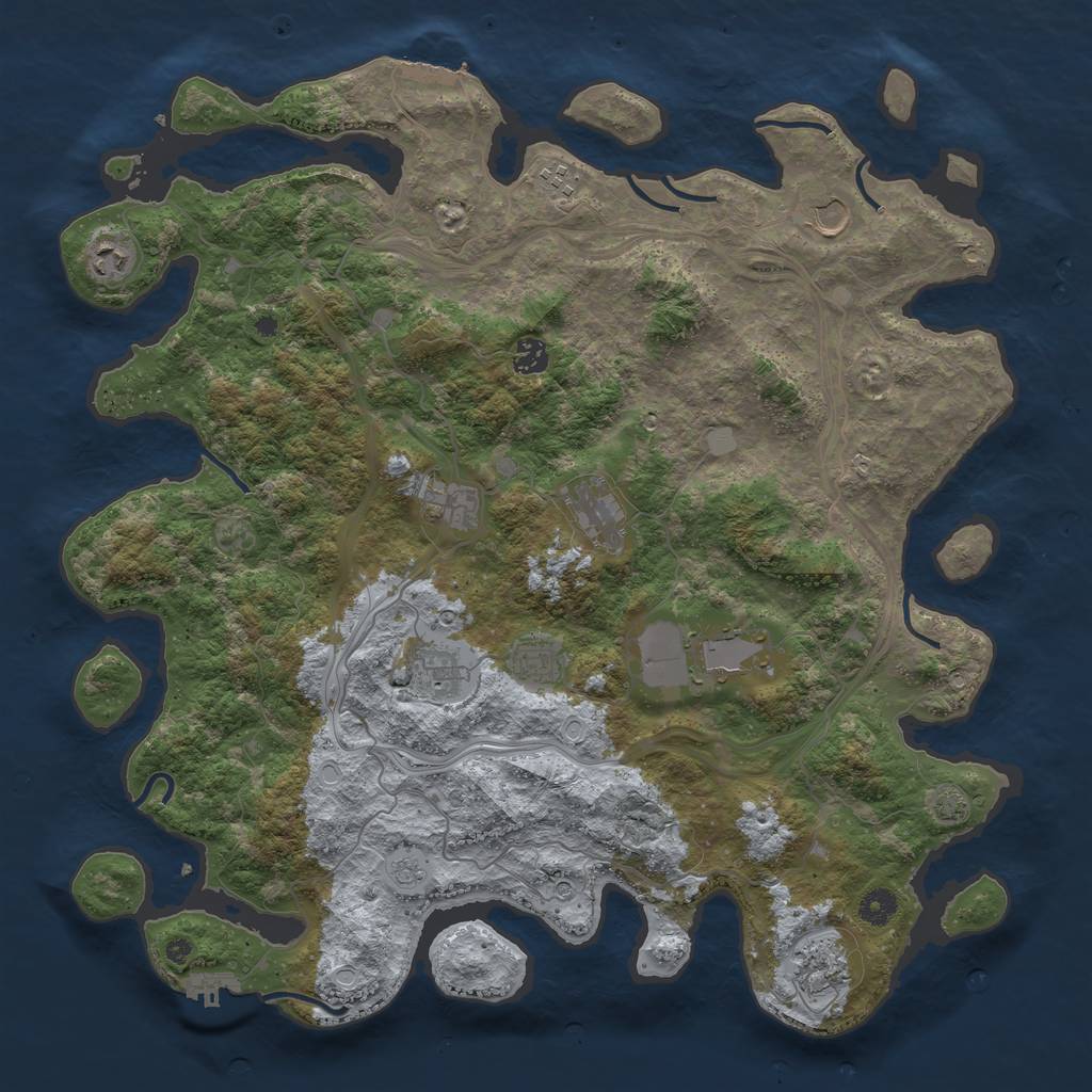 Rust Map: Procedural Map, Size: 4400, Seed: 7410362, 18 Monuments