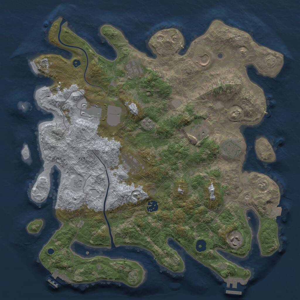 Rust Map: Procedural Map, Size: 3900, Seed: 65759922, 15 Monuments