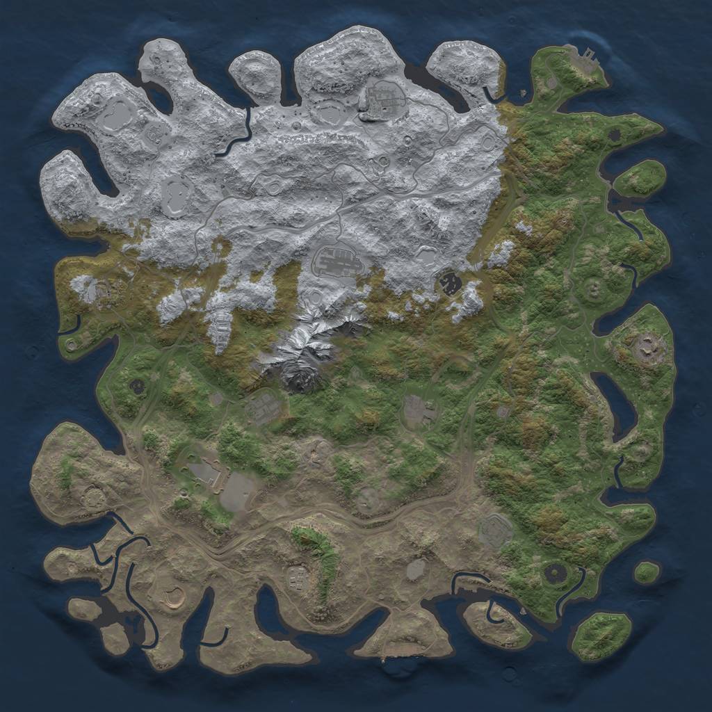 Rust Map: Procedural Map, Size: 5000, Seed: 100010001, 19 Monuments