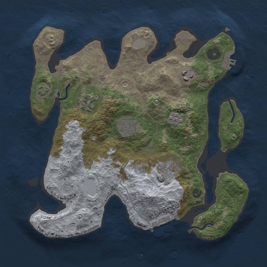 Rust Map: Procedural Map, Size: 3000, Seed: 8190273, 13 Monuments