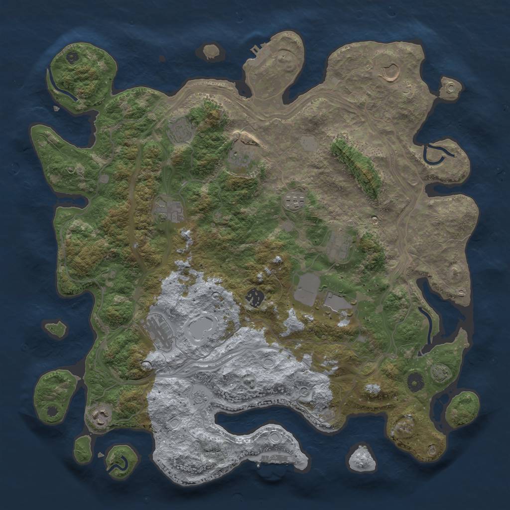 Rust Map: Procedural Map, Size: 4250, Seed: 1770159564, 18 Monuments