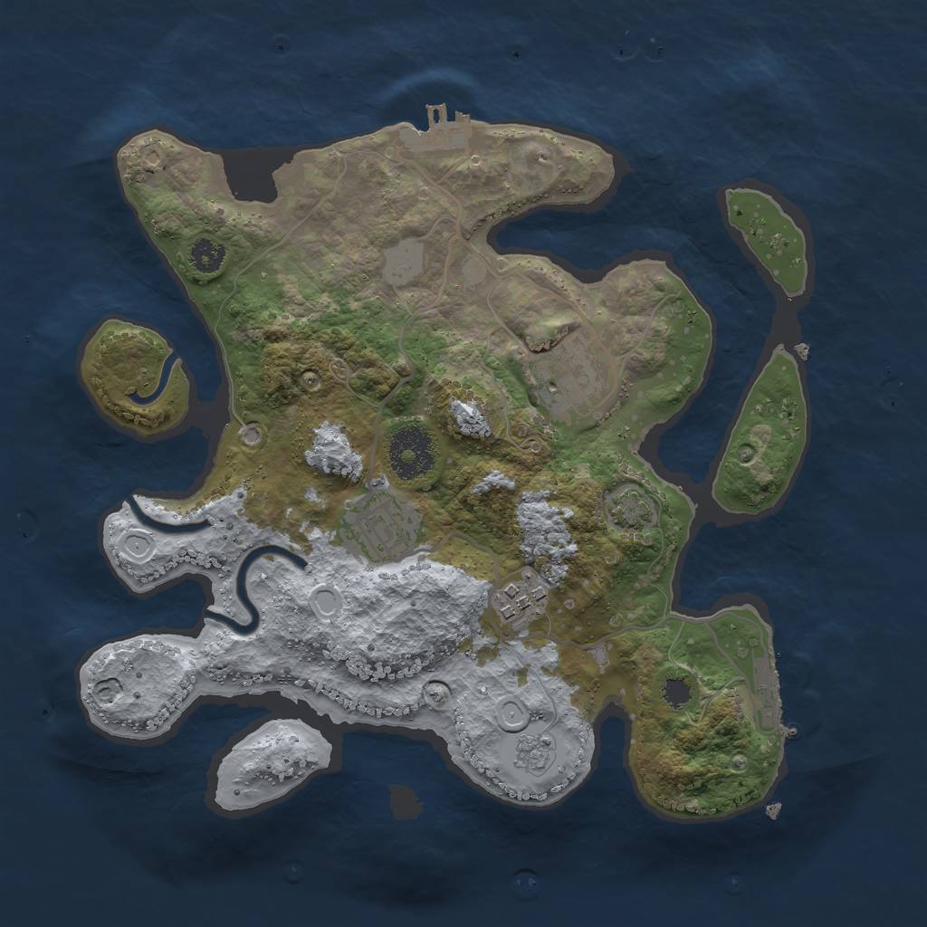 Rust Map: Procedural Map, Size: 2850, Seed: 1808734749, 10 Monuments