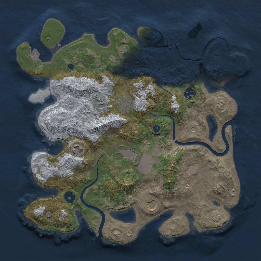 Rust Map: Procedural Map, Size: 3500, Seed: 159293170, 10 Monuments